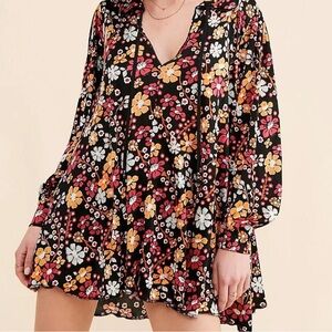 Free People Daisy Jane Dark Combo Floral Mini Dress XS